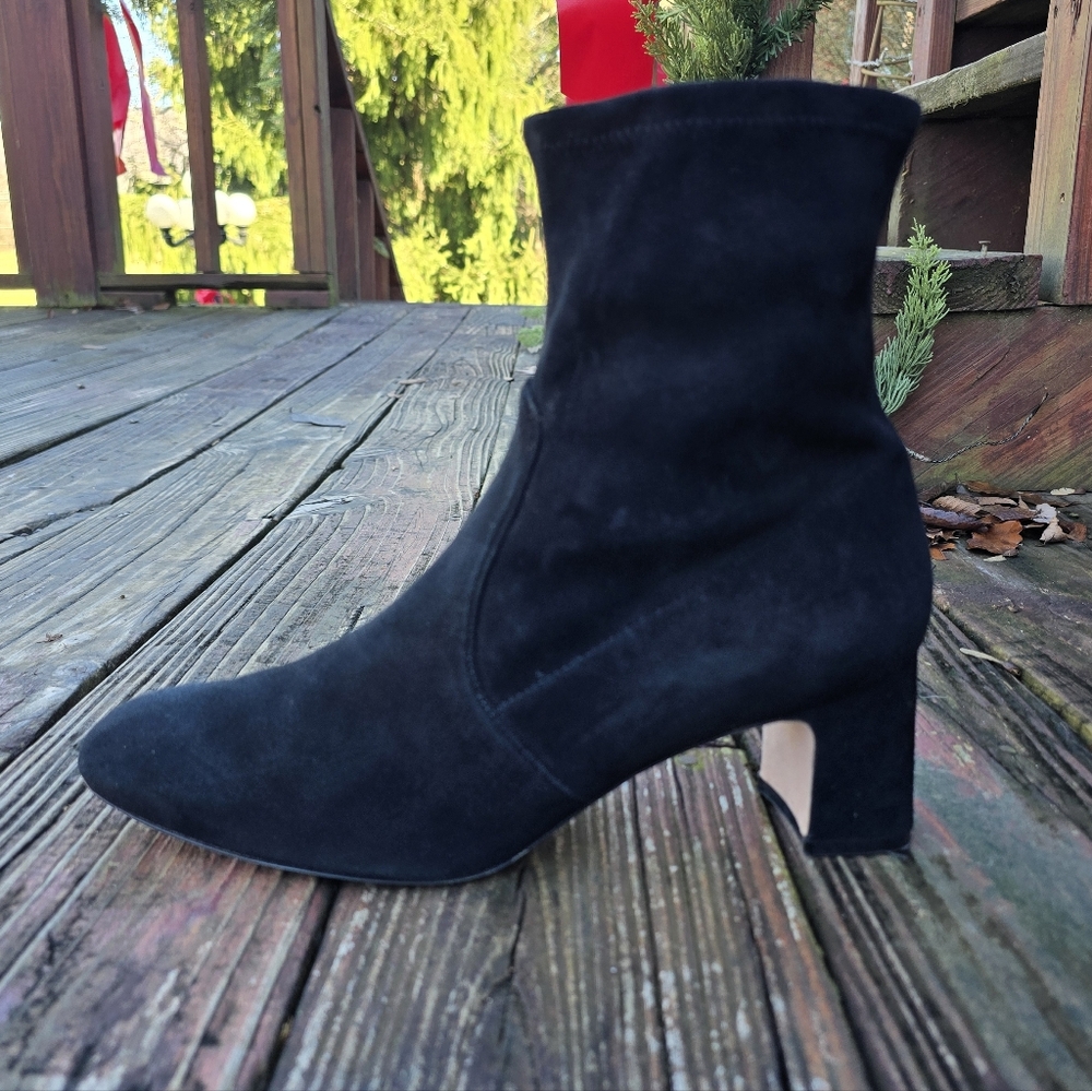 Stuart Weitzman, Sofia Sock Bootie, Black Suede, … - image 6